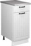 Vicco Onderkast voor spoelbak/kookplaat Fame-Line, Wit Landhuis/Wit, 40 cm, WB Marmer