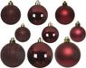 Decoris Kerstballen - 30 stuks - Donkerrood - 4-5-6 cm - Kunststof