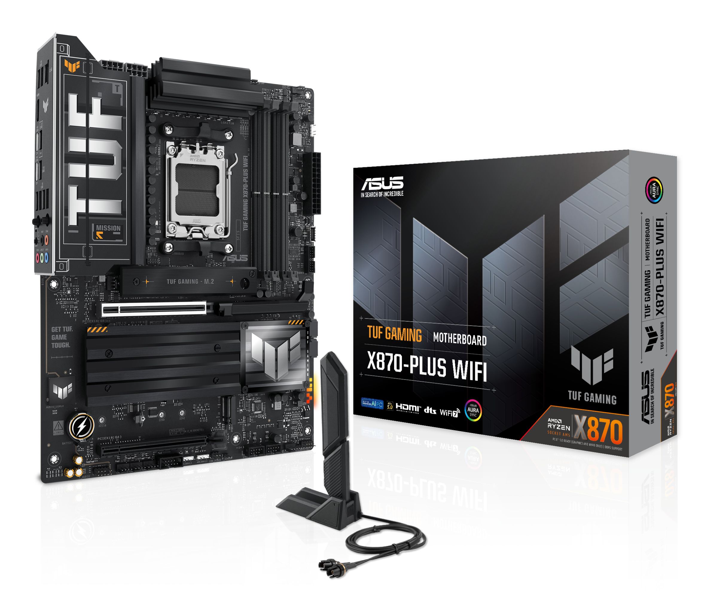 ASUS TUF GAMING X870-PLUS WIFI - Moederbord - ATX - Socket AM5 - AMD X870 - DDR5 - USB 4 - Wi-Fi 7 - Realtek Audio