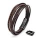 SERASAR Magnetische Armbanden Heren [Wild] - Bruin 20cm