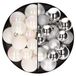 Decoris Kerstballen 60x stuks - mix parelmoer wit/zilver - 4-5-6 cm - kunststof - kerstversiering