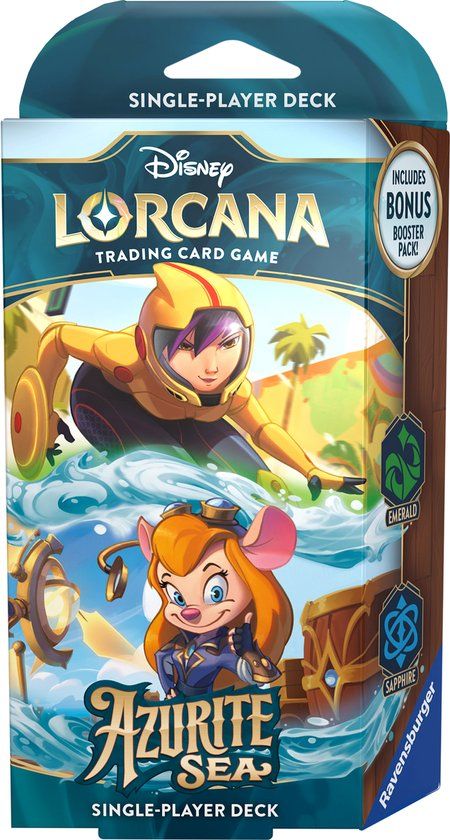 Ravensburger Disney Lorcana: Azurite Sea Go Go Tomago & Gadget Hackwrench Starter Deck