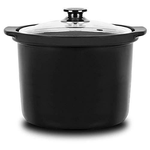 Cecotec Keramische emmer voor langzaam koken op lage temperatuur met je programmeerbare GM-fornuis. Met glazen deksel Geschikt voor alle 6 liter programmeerbare potten. GM Potten Slowpot