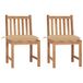 VidaXL Tuinstoelen 2 stuks met kussens massief teakhout Beige