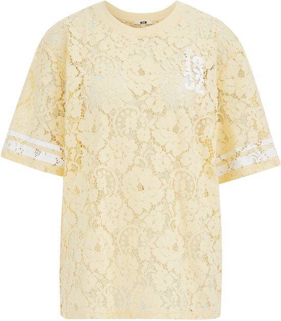 WE Fashion Dames jersey oversized T-shirt van kant