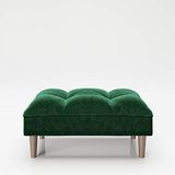 PLAYBOY Ottoman, geplosterd, fluwelen stof in paars, violet, voetenbank van stof, voetsteun, zitkruk van fluweel, bijzetkruk voor bank, retro-design, clubstijl