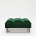 PLAYBOY Ottoman, geplosterd, fluwelen stof in paars, violet, voetenbank van stof, voetsteun, zitkruk van fluweel, bijzetkruk voor bank, retro-design, clubstijl