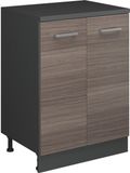 Vicco Keukenkast voor schuine wand R-Line, Edel grijs, 60 cm zonder schuine kant met 2 deuren