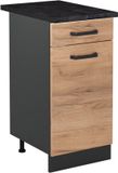 Vicco Keukenonderkast R-Line, Goudkleurig Eiken/Antraciet, 40 cm