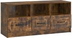 vidaXL meuble TV avec tiroir chêne fumé 102 x 34,5 x 47 cm bois transformé