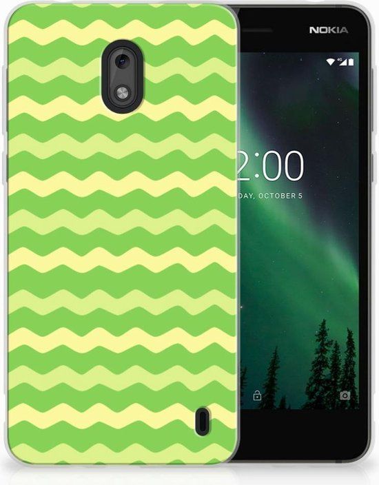 B2Ctelecom Nokia 2 TPU Case - Waves Green Design by B2Ctelecom