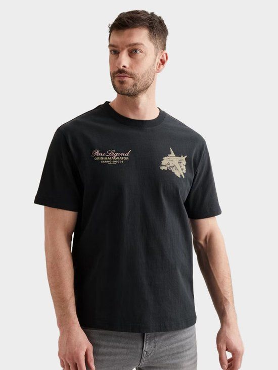 PME Legend T-shirt L Blauw Katoen Ronde hals Korte mouw