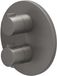 IVY Pact Afbouwdeel Inbouwthermostaat met 1 Losse Stopkraan met Rond Rozet - Geborsteld Metal Black PVD