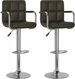 vidaXL Barstoelen 2 stuks kunstleer bruin