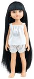 Paola Reina pop Amigas Liu zwart haar - pop in pyjama 32 cm.