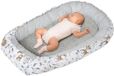 Medi Partners Babynest Knuffelnest 100% Katoen Nest Reis Bed voor baby's 100x60x15cm Uitneembaar inzetstuk (Fawns met grijze Minky)