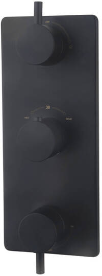 Saqu Shine Douchethermostaat Afbouwdeel 3-Weg Mat Zwart