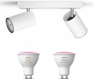 Philips Hue Kosipo Opbouwspot (Wit) - Wit en Gekleurd Licht - Plafondspot met 2 Lichtpunten - GU10 - Hue White and Color Ambiance