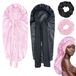 Non-branded Long sleeping caps for hair - Elastic headband - Set of 2 - Black, Pink