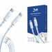 3mk Hyper Silicone Cable USB-C naar USB-C 60W 1m Wit