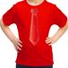 Bellatio Decorations Verkleed t-shirt voor kinderen - stropdas - rood - meisje - carnaval/themafeest 116/134