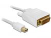 DeLOCK Kabel mini Displayport > DVI 24pin male 1m DVI-I Wit