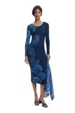 Desigual Jurk blauw / donkerblauw / wit