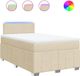 vidaXL Boxspring met matras stof crèmekleurig 120x200 cm
