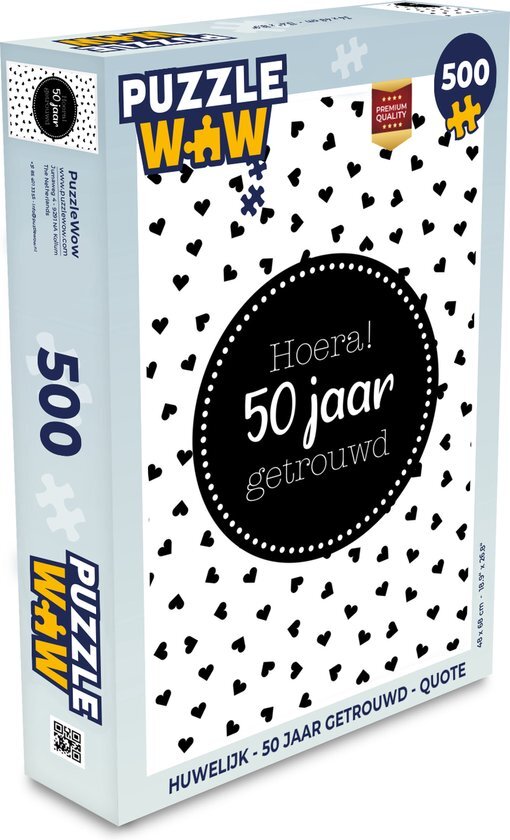 MuchoWow Puzzel Hoera! 50 jaar getrouwd - Spreuken - Quotes - Jubileum - Legpuzzel - Puzzel 500 stukjes