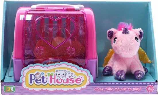 Pet House Knuffel Eenhoorn + Reiskoffer en Accessoires