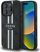 Guess Hoesje Geschikt voor Apple iPhone 16 Pro - 4G Printed Stripes Hard Case Back Cover - Geschikt voor MagSafe - Zwart