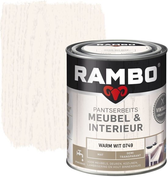Rambo Pantserbeits Meubel&interieur Mat Warm Wit 0749-0 75 Ltr