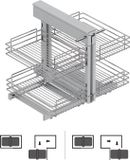 Emuca Système d'angle coulissant pour meuble de cuisine Suprastar, Acier, Chromé