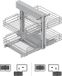Emuca Système d'angle coulissant pour meuble de cuisine Suprastar, Acier, Chromé