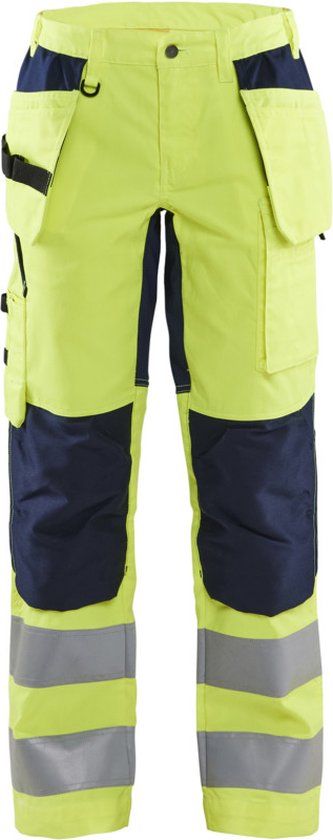 Blåkläder Dames werkbroek High Vis met stretch 7163-1811 - High Vis Geel/Marineblauw - C34