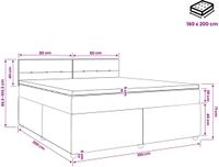 vidaXL Boxspringbed met matras, Lichtgrijs, 160 x 200 cm, Fluweel