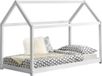 And OutdoorMatch Kaden lit enfant - lit maison - pin - avec sommier - 90x200 cm - blanc