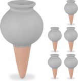 Merkloos Relaxdays Waterdruppelaar Keramiek - Set van 6 - Terracotta/Grijs