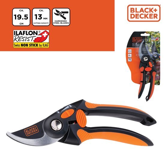 BLACK+DECKER Snoeischaar 13 MM - Takkenschaar Ergonomische Handgreep – Zwart