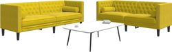 Maison Exclusive - Ensemble canapé Chesterfield 2 pièces avec coussins de nuque, velours jaune