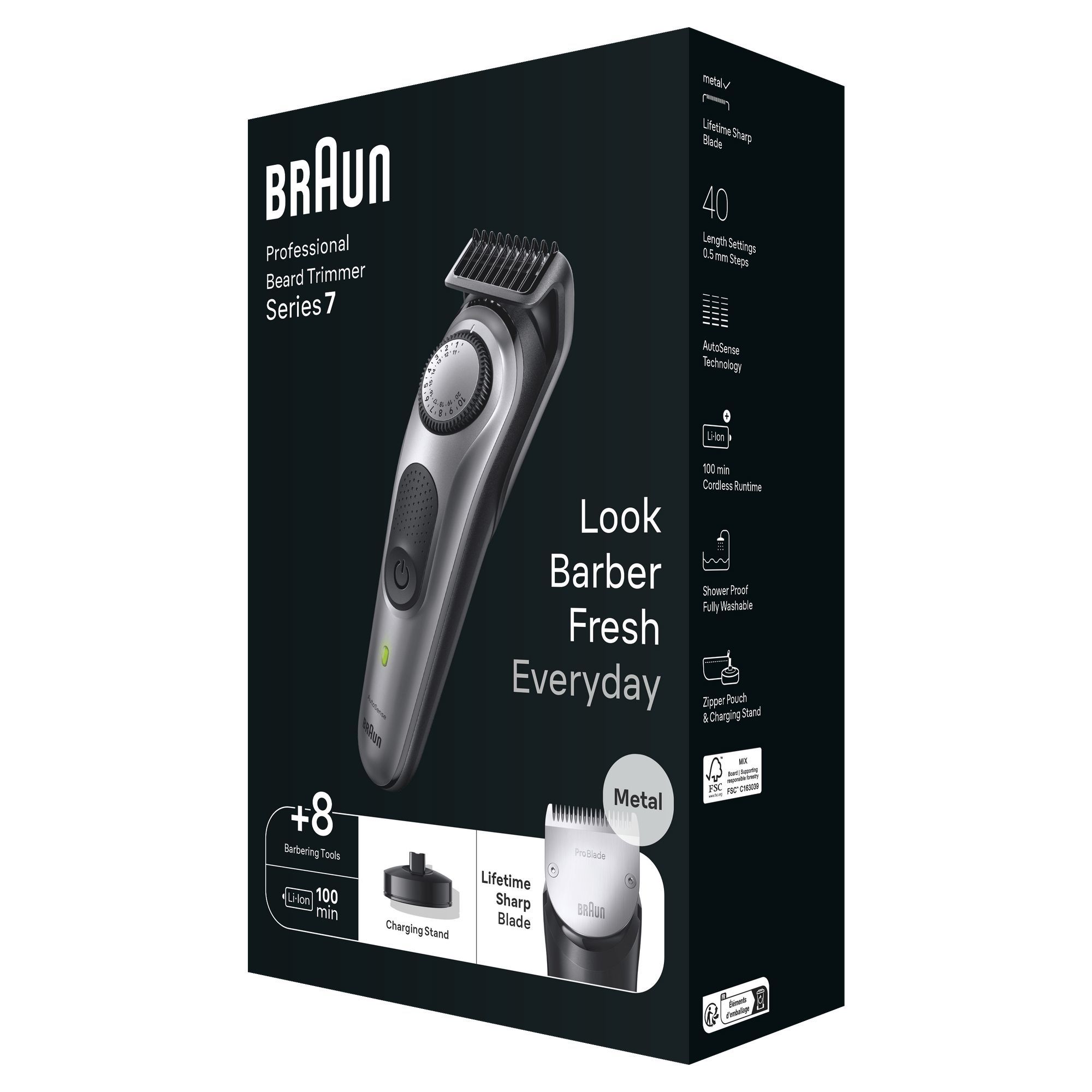Braun BeardTrimmer 7 BT7420 - Baardtrimmer - 40 lengtestanden - 100 min. gebruiksduur