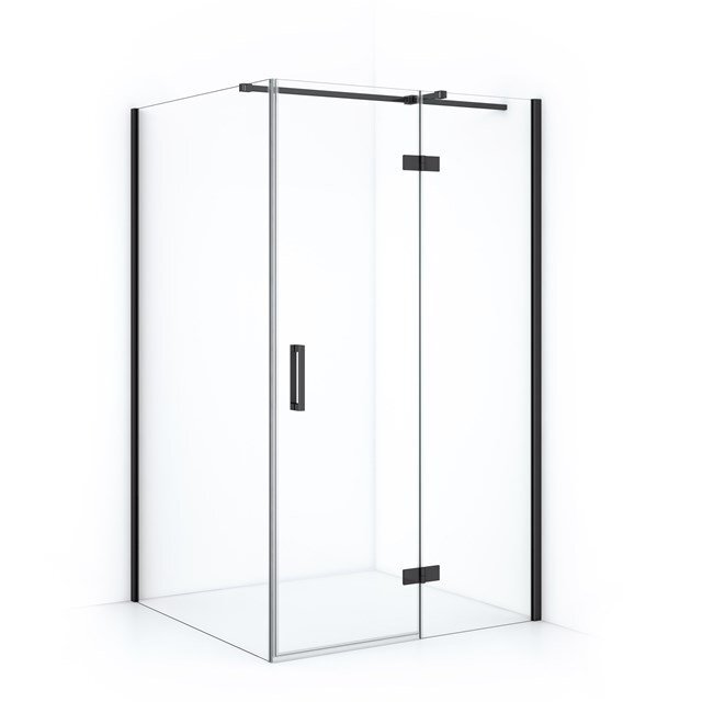 Maxaro Douchecabine Diamond 110x110cm 8mm Helder Veiligheidsglas Zwart Chroom met Draaideur