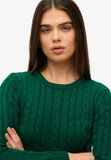 Superdry Essentials Slanke Kabeltrui Dames Groen