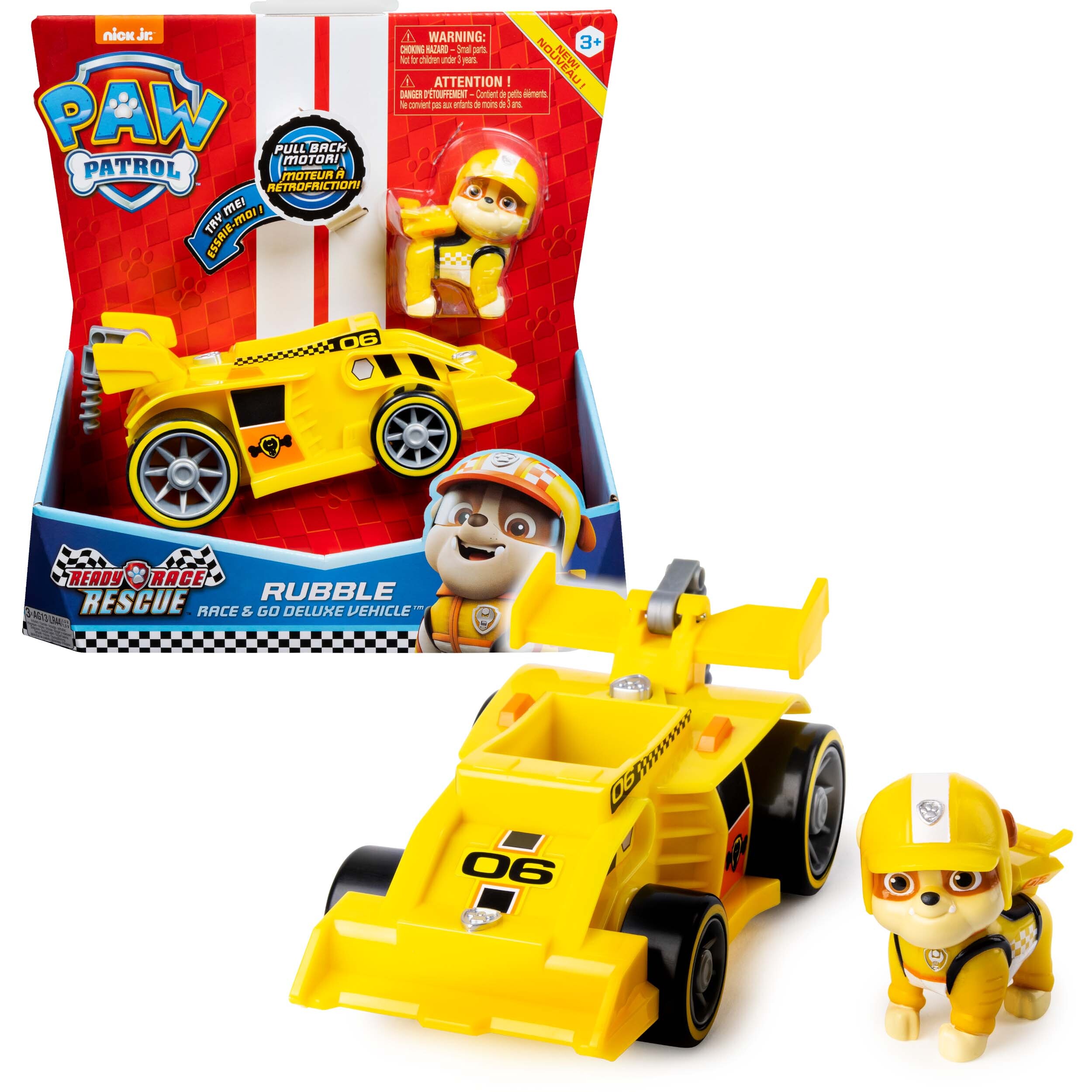Spin Master Ready Race Rescue PAW Patrol, Race & Go luxe voertuig van Ready, Race, Rescue Rubble met geluiden, voor kinderen vanaf 3 jr.