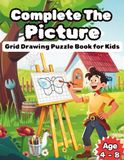 Complete The Picture: Grid Drawing Puzzle Book for Kids (Ages 4–8)
