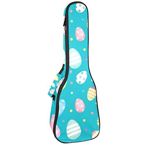 Mersov Tenor Ukulele Gigbag Waterdichte Ukelele Case Gewatteerde Rugzak, Geweldig voor Sopraan Concert (21/23/24") Kleurrijke paaseieren