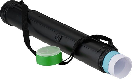 Relaxdays Tekenkoker telescopisch 50-108 cm - tot A0 - zwart-groen