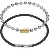 Marc Lauder Bracelet cuir véritable/acier inoxydable