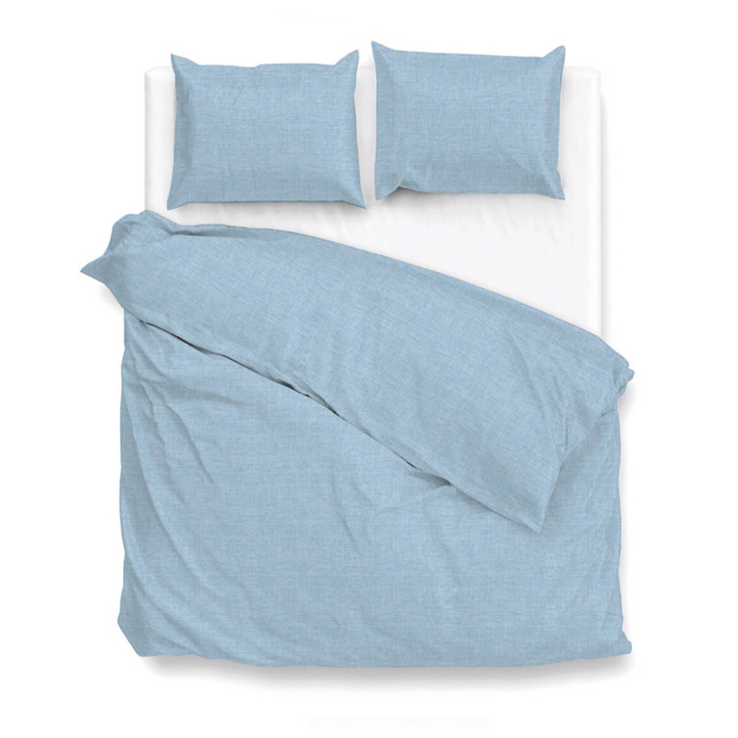 Zo!Home Lino Dekbedovertrek - Topaz Blauw - Lits-Jumeaux 240x200/220 cm - Katoen