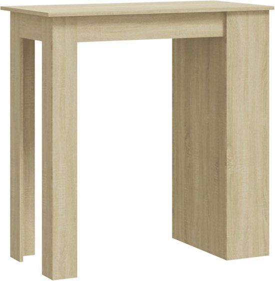 vidaXL Bartafel met opbergrek 102x50x103,5cm bewerkt hout sonoma eiken